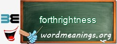 WordMeaning blackboard for forthrightness